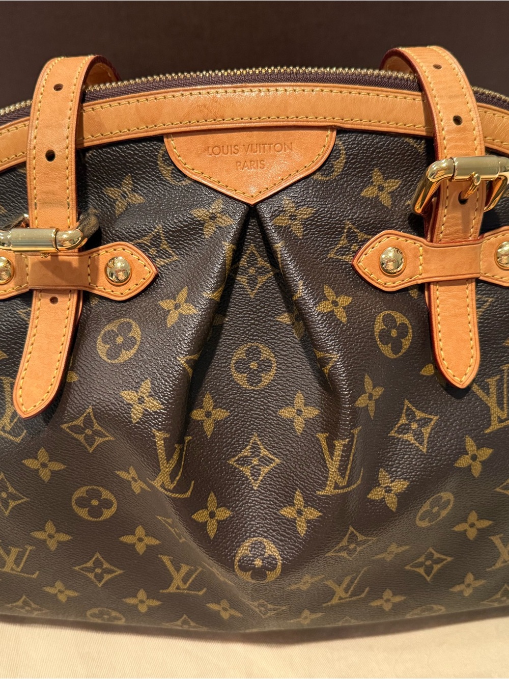 *ON SALE* Louis Vuitton TIVOLI GM Monogram Canvas Leather Brown Tan Shoulder Bag - Picture 11 of 16